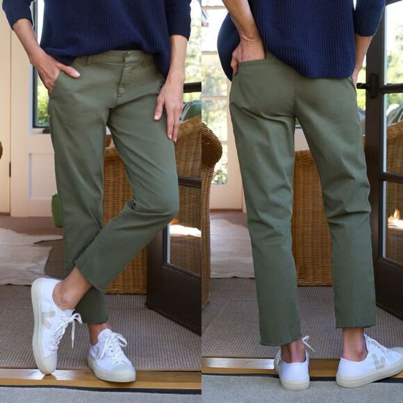Frank & Eileen WICKLOW The Italian Chino Pants Size 0 Army Green Casual ￼